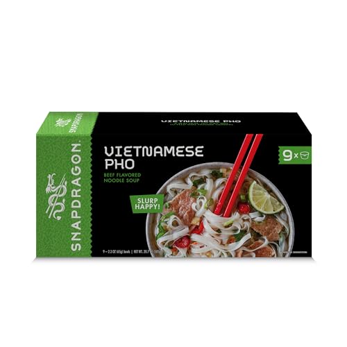 Snapdragon Vietnamese Pho Instant Noodle Bowls | Vietnamese Pho Flavor Broth with Rice Noodles | No Artificial Flavors | No MSG Added | 2.3 oz (9 Pack)
