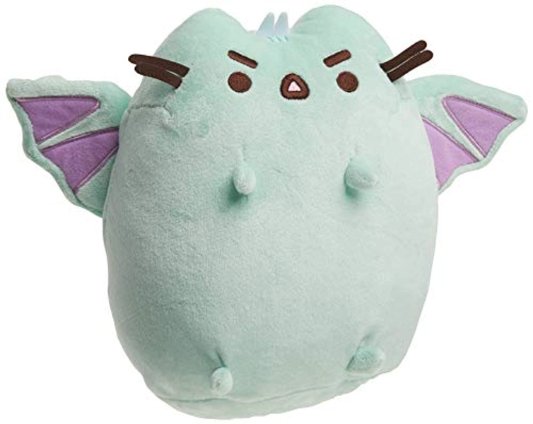 GUND Pusheen The Cat Grumpy Dragonsheen Plush, Dragon Stuffed Animal for Ages 8 and Up, Green/Purple, 9”