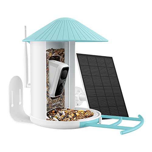 NETVUE Birdfy AI Smart Bird Feeder with Camera Solar Powered, Free AI Forever, Auto Capture & Identify 6000+ Bird Species, Bird Videos for Birdwatching, Ideal Gift (Sky Blue)