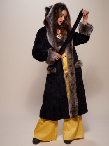 Grey Wolf Classic Faux Fur Robe | Women's | L / black/grey