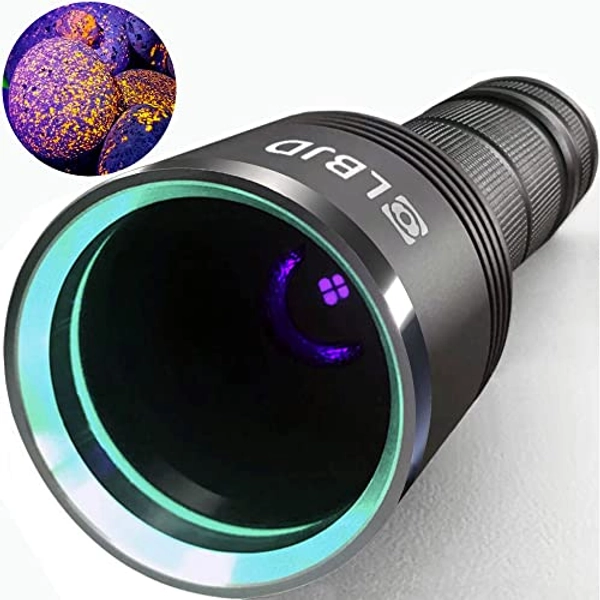 LBJD 365NM Pro Flashlight, High Power Black Light Rechargeable Scorpion Flashlights with Filtered 4 LED, for Pet Urine Detection, Scorpions, Dry Stains, Bed Bug, Gemstone Observation