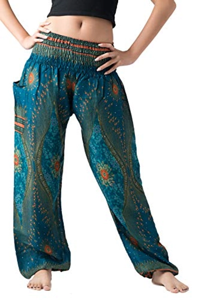 B BANGKOK PANTS Harem Pants Women Yoga Boho Clothes with Pockets