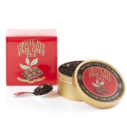TWG Tea | Chocolate Earl Grey | Black Tea | Cocoa Husk & Bergamot | Caviar Tea Tin, 100g | Gift Set