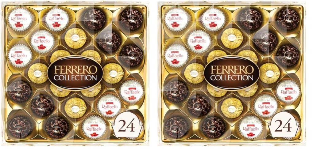 Ferrero Collection, 24 Count, Premium Gourmet Assorted Hazelnut Milk Chocolate, Dark Chocolate and Coconut, Mother's Day Gift, 9.1 oz (Pack of 2) - Assorted - 24 Count (Pack of 2)
