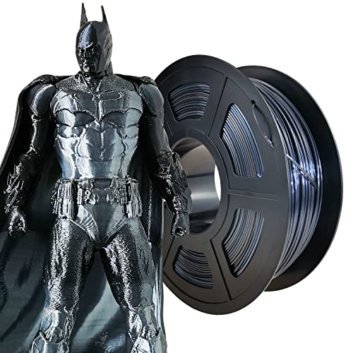 Stronghero3D PLA 3D Printer Filament 1.75 mm PLA Silk Silver Forge PLA Black Accuracy +/- 0.05 mm net Weight 1 kg for Ender3 Cr10 - Pla_n2_silverblack