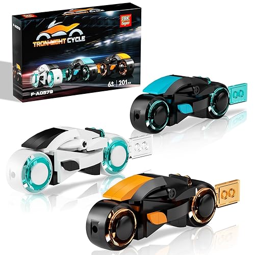 AobiKSEY TRON Legacy Building Set - Light Cycle Collectible Toy Motorcycle Building Block Set for TRON Fans and Kids Age 3+ (201 Pieces)