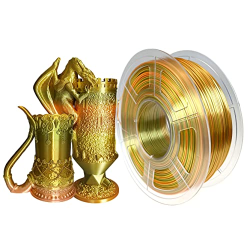 Stronghero3D PLA 3D Printer Filament 1.75mm,Multicolors,Silk Gold,1kg(2.2lbs) Accuracy +/-0.05mm for ender3 Cr10 - Pla Gold Gradient