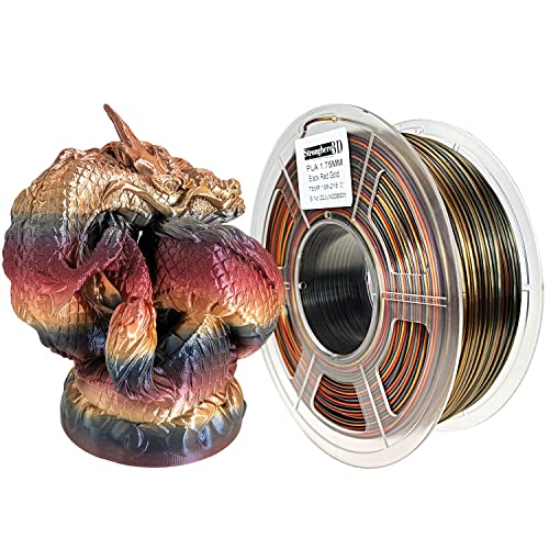 Stronghero3D PLA 3D Printer Filament 1.75mm,Silk Gold and Black,1kg(2.2lbs) Accuracy +/-0.05mm for ender3 Cr10 Sovol - Pla_gold_black