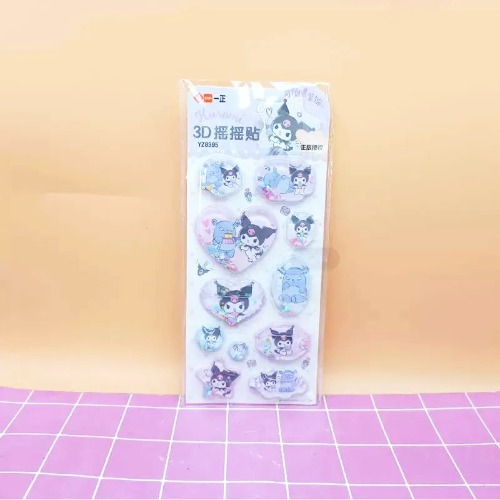 "Adorable 3D Puffy Character Sticker Sheets - Perfect for Kawaii Lovers" - Kuromi