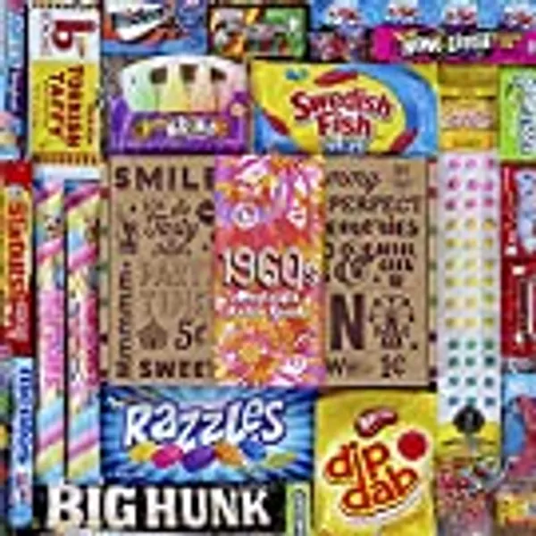 VINTAGE CANDY CO. 1960's RETRO CANDY GIFT BOX - 60s Nostalgia Candies - Flashback SIXTIES Fun Gag Gift Basket - PERFECT '60s Candies For Adults, College Students, Men or Women, Kids, Teens