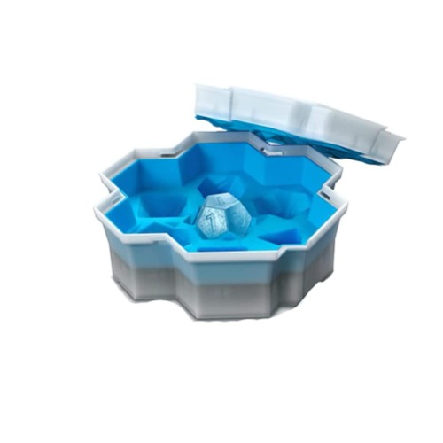 DND Dice Ice Mold, Easy-Release Silicone & Flexible Silicone 7-Ice Cube Tray for Cocktail, Freezer, Stackable Ice Trays with Covers for Dungeons and Dragons D&D - 