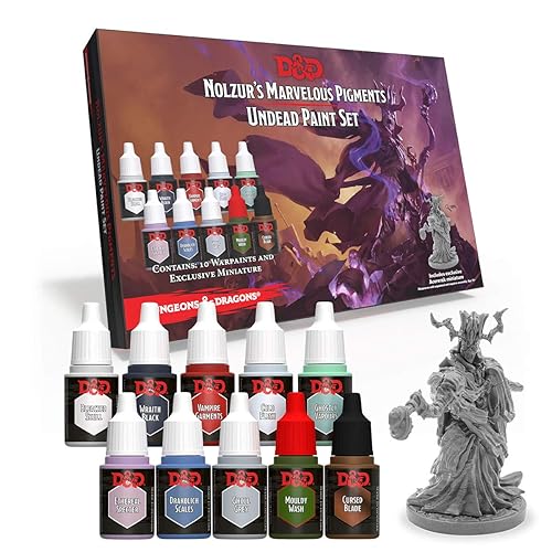 The Army Painter Dungeons and Dragons Nolzur’s Marvelous Pigments Undead Paint Set, 10 Acrylfarben und 1 Acererak Miniatur zum Bemalen, für Rollenspiele und Tabletop