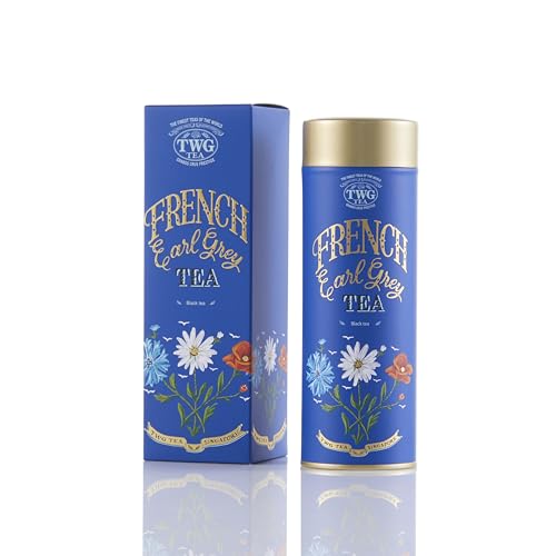 TWG Tea | French Earl Grey Tea | Schwarzer Tee | Bergamotte und Blaue Kornblumen | Haute Couture Dose, 100G | Geschenkset