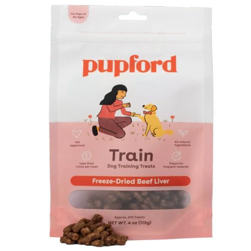 Pupford Freeze Dried Training Treats for Dogs & Puppies, 475+ Three Ingredient Bites (Beef Liver, 4 oz) - Beef - 4 Ounce (Pack of 1)