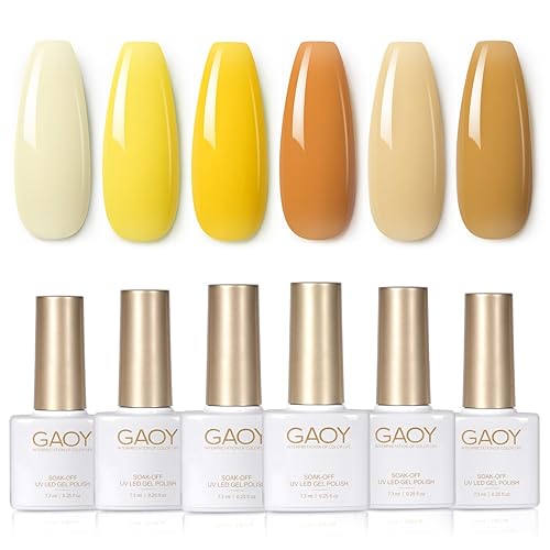 GAOY Gel Nail Polish Set 6 - Yellow Daisy