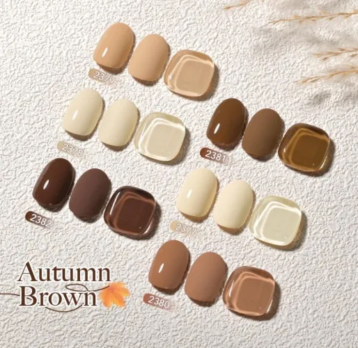 GAOY Gel Nail Polish Set 6 - Autumn Brown