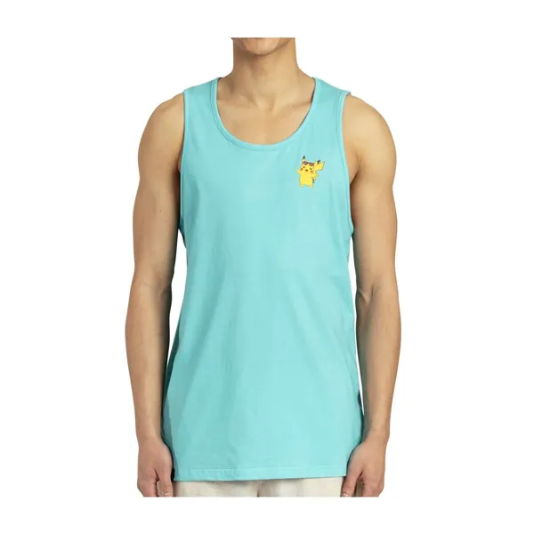 Pikachu Pokémon Tropical Turquoise Fitted Tank Top - Men
