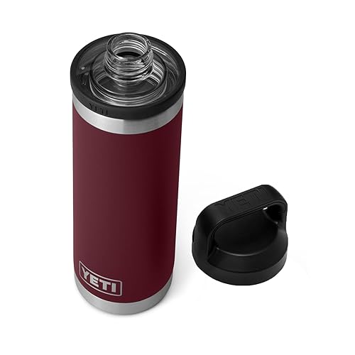 YETI Rambler 18 oz Bottle, Vacuum Insulated, Stainless Steel with Chug Cap - Wild Vine Red