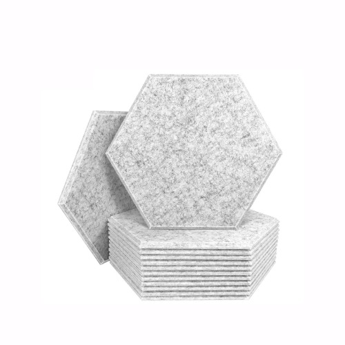 DEKIRU 12 Pack Acoustic Panels Hexagon Sound Proof Padding, 14 X 13 X 0.4 Inches Sound dampening Panel Used in Home & Offices (Grey) - Grey