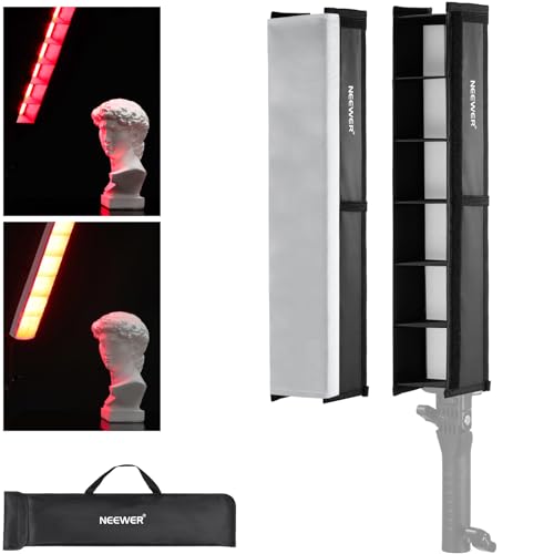 NEEWER Tube Light Grid Softbox Diffuser for BH-30S Full Color RGB LED Light Stick, Honeycomb Grid Strip Softbox with Diffuser, Carry Bag, Touch Fasteners for Live Stream Portrait Product Photos, NS3S