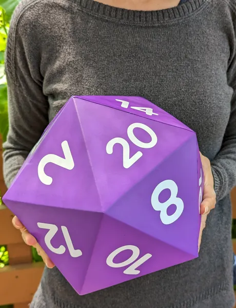 Giant Foam D20 (Purple With White Numbers) | Soft And Squishy Chonky Dice