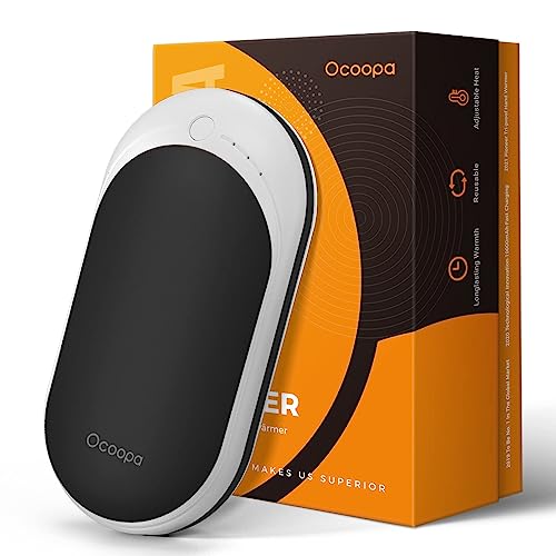 OCOOPA Hand Warmers Rechargeable, 1 Pack 5200mAh Electric Portable Pocket Heater, Heat Therapy Great for Raynauds, Hunting, Golf, Camping, Women Mens Gifts - Classic Black