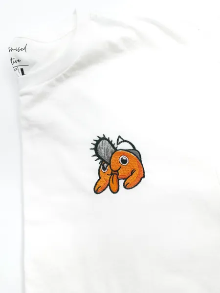 Anime Pochita Inspired Embroidered Shirt Sweater | Anime Design I Hoodie I Anime Jumper