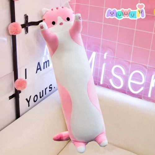Mewaii® Cat Plush Pink Stuffed Animal Kawaii Plush Pillow Squishy Toy | Cat Plush Pink / 36 inch