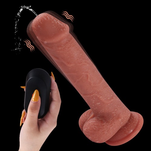 Ejaculation Fantasies - D61 Luxury Remote Control Vibrating & Squirting Dildo 8.3 Inch | 8.3 Inch / TPE + ABS / Flesh