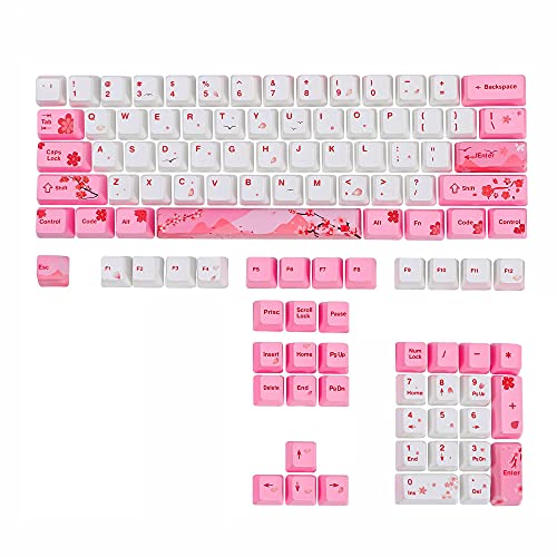 GTSP 104 Pink Keycaps Cute Japanese Custom Gaming keycap Set of Dye-Sub OEM Profile for Cherry Mx Gateron Kailh Switch 87/104 60% Mechanical Keyboard (Pink) - Pink