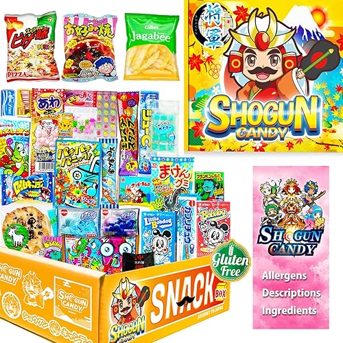 SHOGUN CANDY, Japanese Snacks and Japanese Candy, Popin Cookin Snack Boxes, Kawaii Anime Shogun Box, Gluten Free 20 Ounce