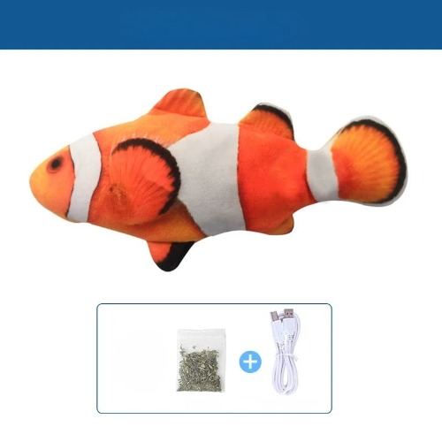 USB-Charged Electronic Cat Toy Simulation - Orange and White