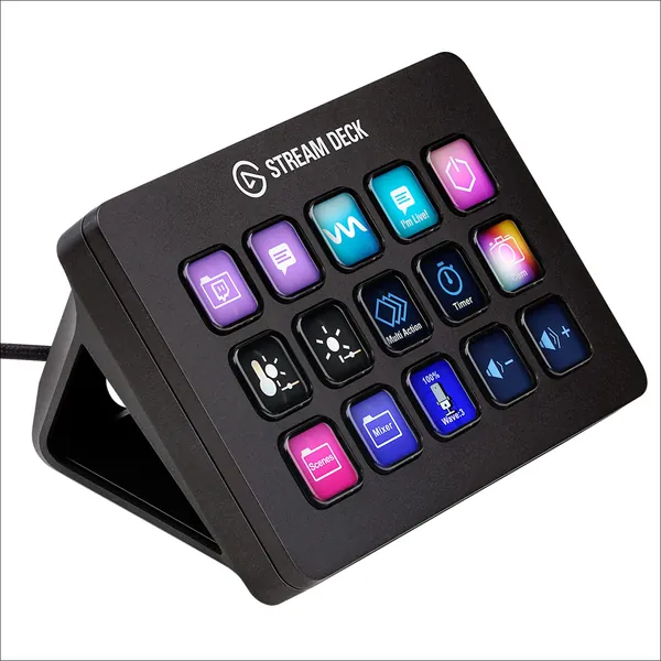 Elgato Stream Deck MK.2 – Studio Controller, 15 macro keys, trigger actions in apps and software like OBS, Twitch, ​YouTube and more, works with Mac and PC - Gear 15 Keys (MK.2)
