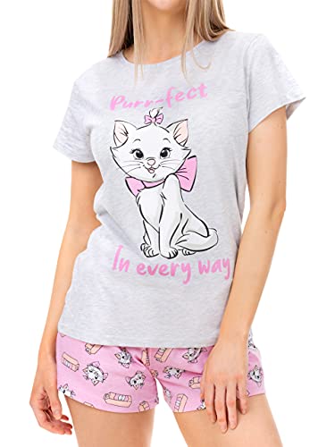 Disney Pyjama Womens | Aristocats Pyjamas for Women | Cotton Short Pjs for Women Sets - XXL - Grey