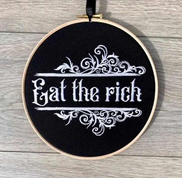 Eat the Rich Embroidery Hoop Art Motörhead Punk Aerosmith Rock | Etsy UK