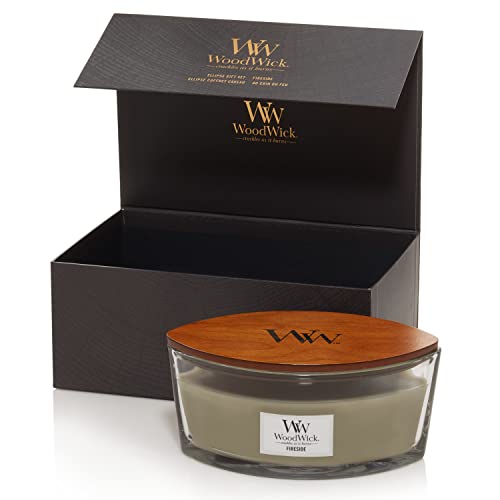 WoodWick Scented Candles Gift Set, Fireside Ellipse Scented Candle with Crackling Wick, Up to 50 Hours Burn Time, Scented Candles Gifts for Women