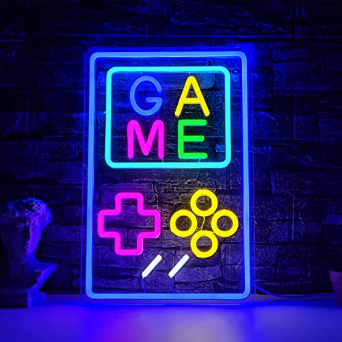 Gaming Neon Sign,Gamer Neon Sign for Gamer Room,Arcade Decor,Dimmable Led Gamer Neon Sign for Teen Boy Room Decor,Man Cave,Game boy Gift - Blue