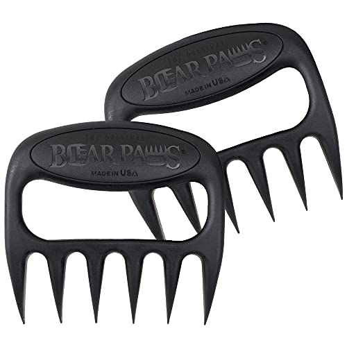 Bear Paws The Original Shredder Claws - Made in The USA - Easily Lift, Handle, Shred, and Cut Meats - Ultra-Sharp Blades and Heat Resistant Nylon - Black
