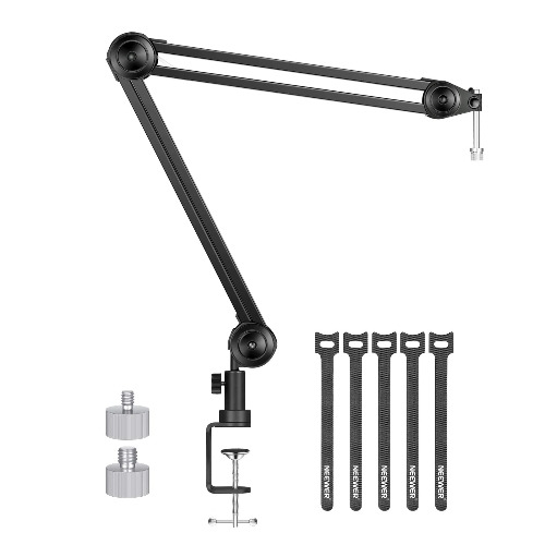 Neewer Microphone Arm Stand, Heavy-Duty Mic Arm Microphone Stand Suspension Scissor Boom Stand with 5/8” to 3/8” & 5/8” to 1/4” Screw and Cable Tie Compatible with Blue Yeti/Snowball/QuadCast (Medium) - 35mm