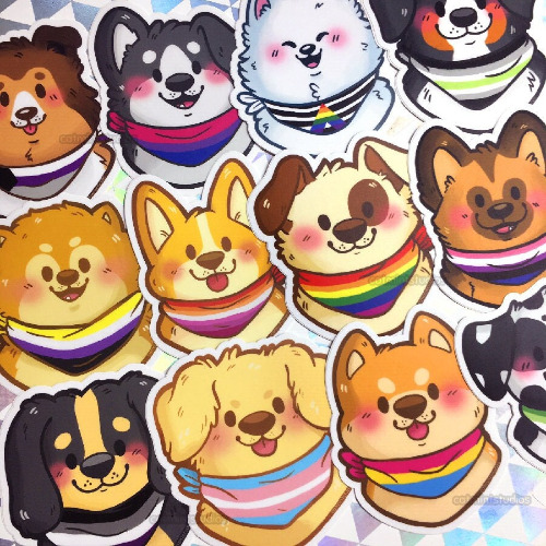 Pride Puppies Vinyl Stickers | Trans