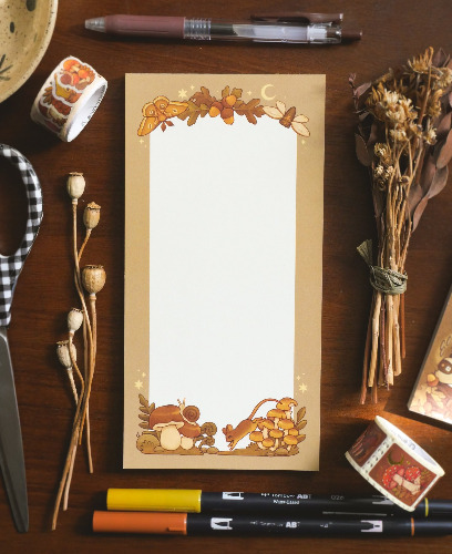 Autumn's Bounty Long Memo Pad