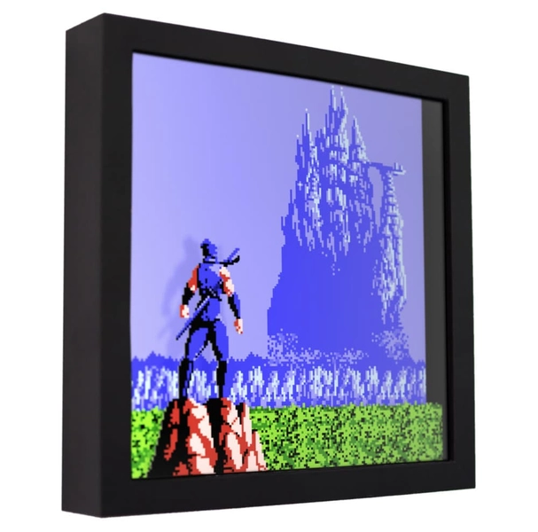 Ninja Gaiden (Devils Castle) - 3D Shadow Box for Gamers | Handmade Wall Art | Unique Gaming Gift | Retro Video Game Decor | Gaming Room