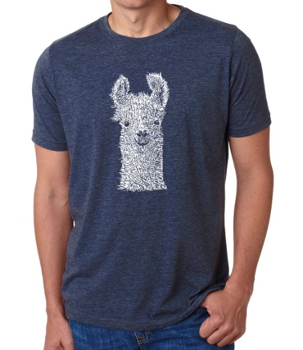Llama - Men's Premium Blend Word Art T-Shirt | Large / Navy