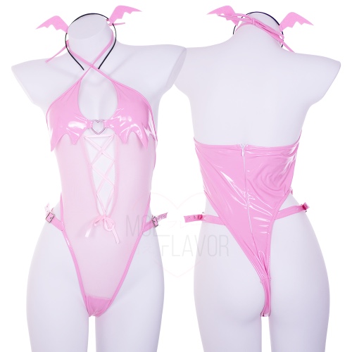 Sheer Succubus Bodysuit - Pink / 2XL/3XL