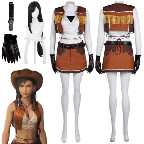 Cowboy Tifa Lockhart Cosplay Fantasy Game Final Fantasy VII Costume travestimento donne adulte Roleplay fanasia Outfits Halloween - AliExpress 
