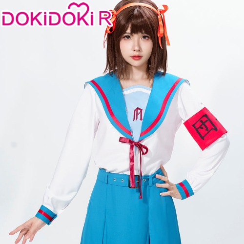 【In Stock】DokiDoki-R Anime The Melancholy of Suzumiya Haruhi Cosplay Suzumiya Haruhi / Suzumiya Haruhi Costume Uniform | Costume Only-L-In Stock
