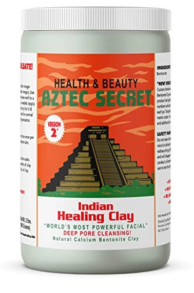 Aztec Secret – Indian Healing Clay 2 lb – Deep Pore Cleansing Facial & Body Mask – The Original 100% Natural Calcium Bentonite Clay – New Version 2