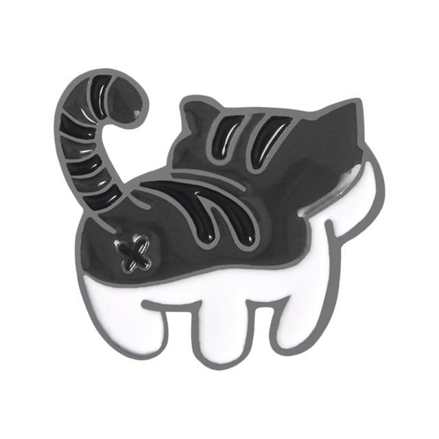 Kitten Bum Enamel Pins - Black