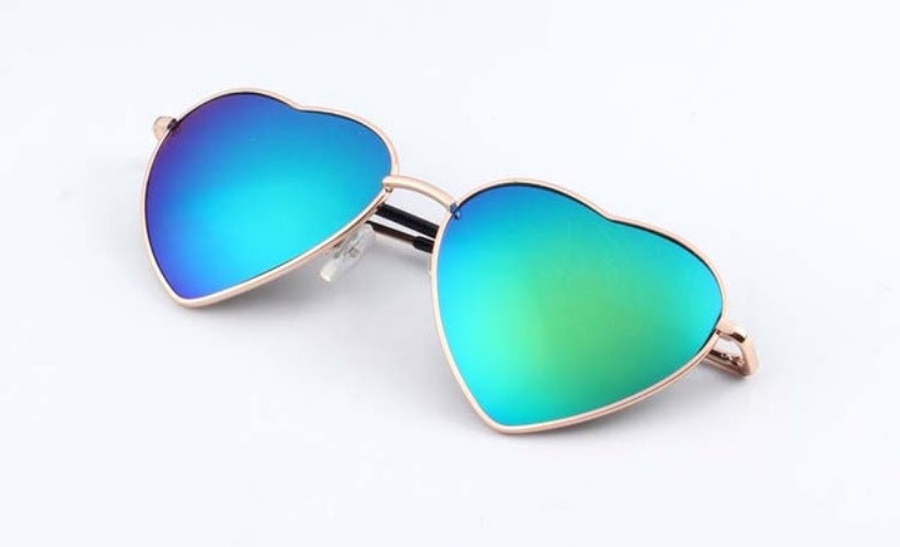 Heart Shaped Shades - Teal Blue