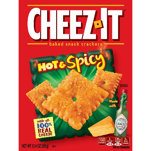Cheez-It Hot & Spicy Baked Snack Crackers チーズイットホット＆スパイシーベーカリースナッククラッカー350g [並行輸入品]